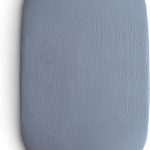 mushie Extra Soft Bassinet Muslin Crib Sheet | 30" x 16" (Baby Blue)